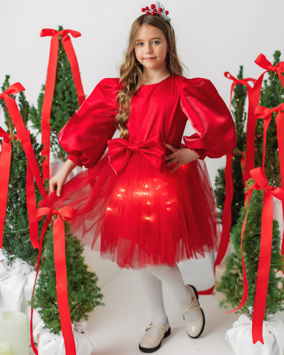 Sparkle Dress, Brown with Leaves, Fall 2025