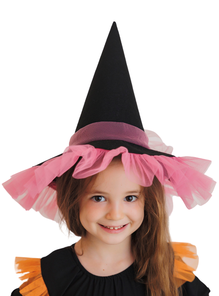 Witch Hat with Pink Tulle
