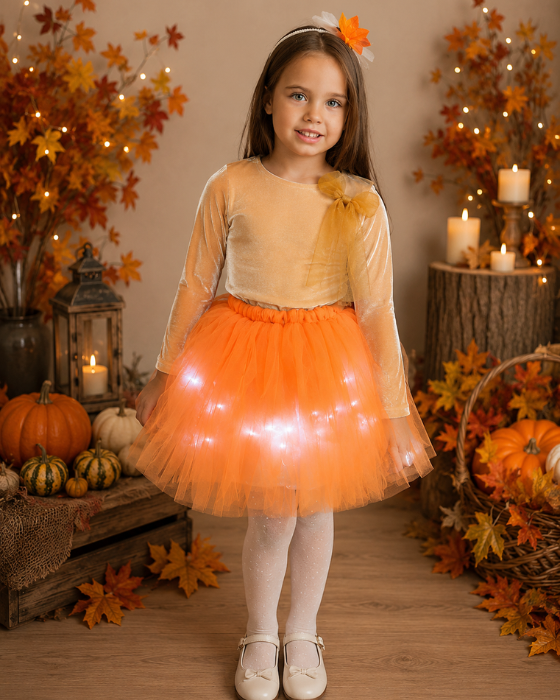 Costum 3 Piese, Regina Toamnei cu Luminite, 3-4 ani