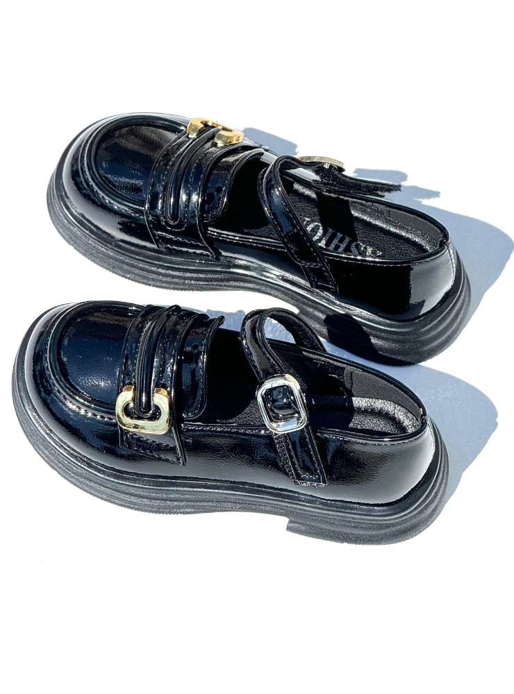 Special Black School Shoes with Buckle