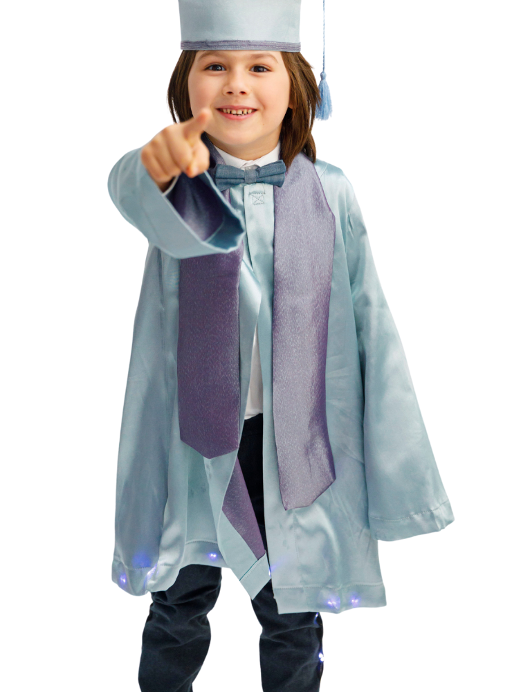 Silver Robe with Lights for Children, Kindergarten Farewell and School Graduation