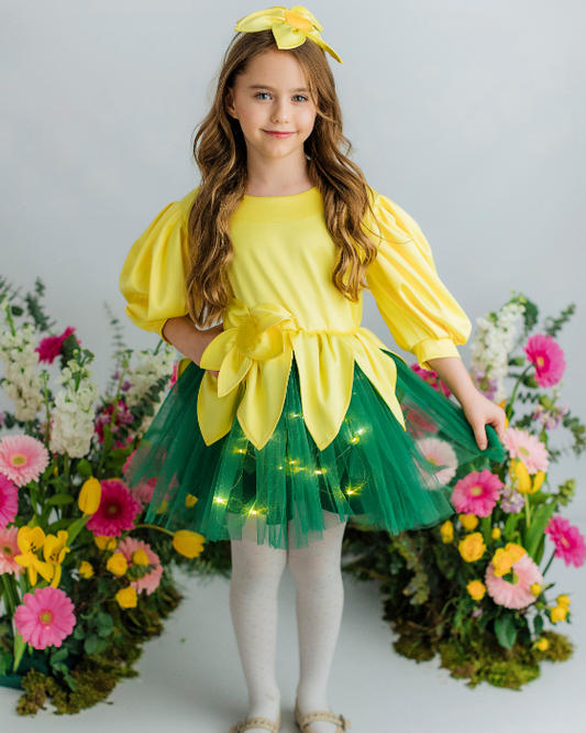 Yellow Flower Dress with Lights, Spring Play
