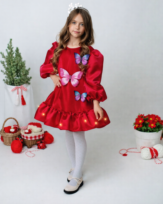 Dress with Butterflies, with Lights, Spring Play
