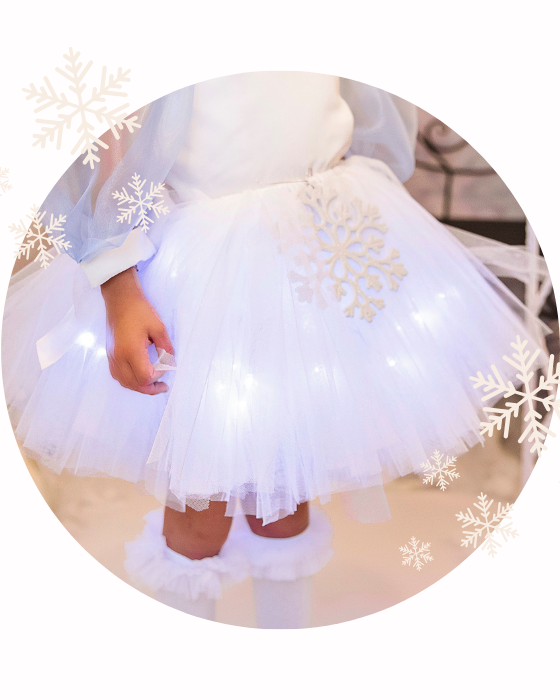White Suit, White Sparkle Skirt + White Puff Sleeve Blouse, Celebration