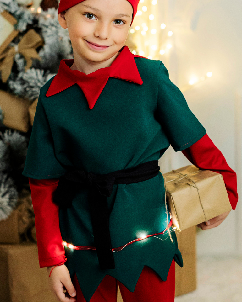 Boy's Elf Blouse with Lights / Christmas Elf Recital