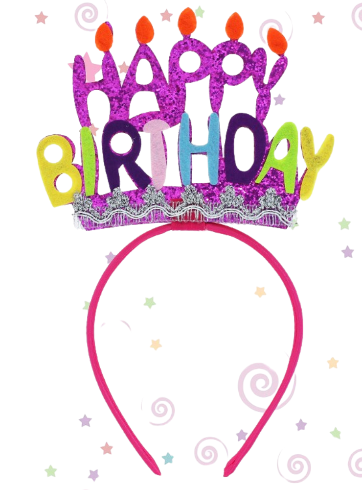 Birthday Headband with Colored Candles