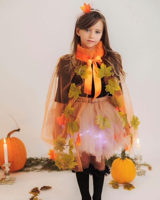 Brown Costume with Leaves, Autumn Fairy, 2 Pieces