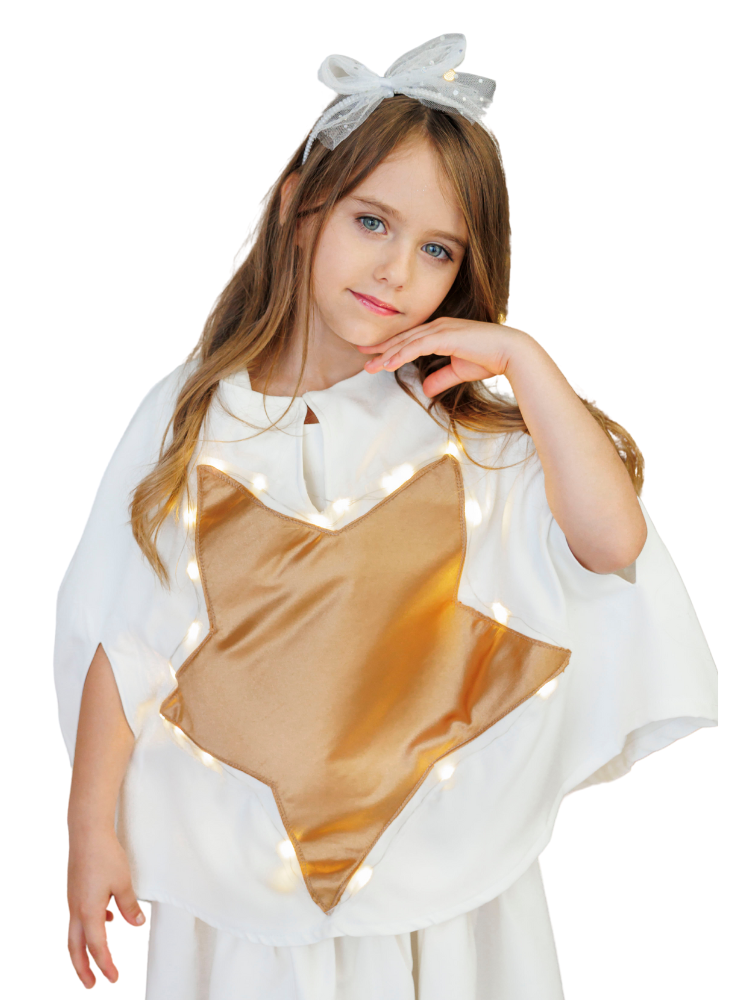 Girls' Star Cape with Lights, Little Star Fairy, for Christmas
