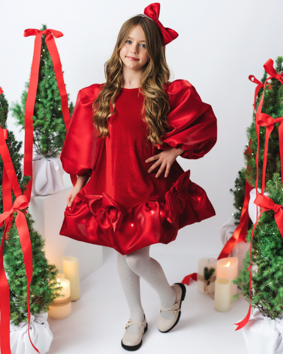 Sparkle Dress, Brown with Leaves, Fall 2025