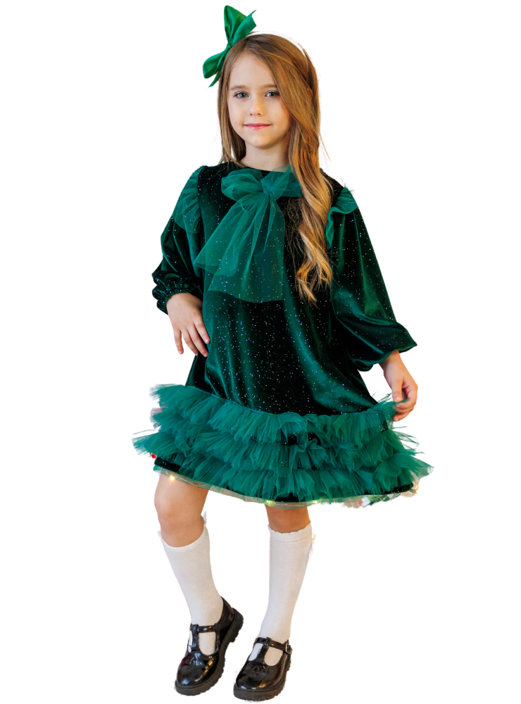 Sparkle Dress, Royal Green