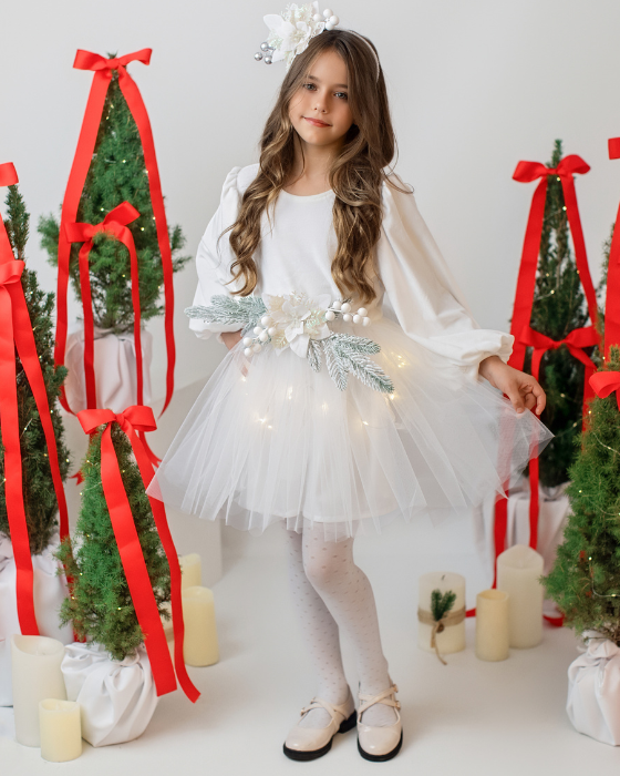Sparkle Dress, Brown with Leaves, Fall 2025