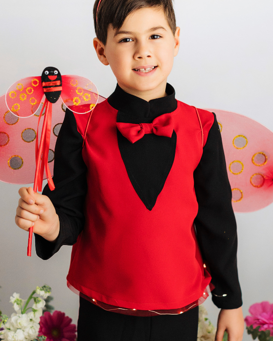 Ladybug Boy's Blouse with Sparkles, Spring Celebration 2025