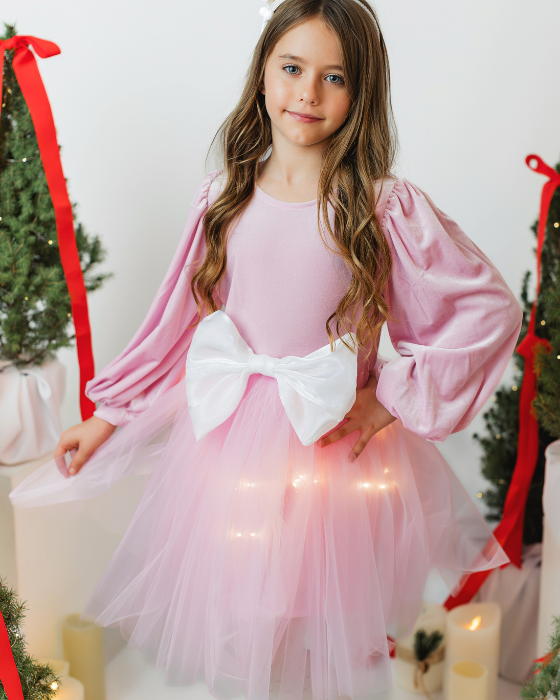 Dress with Lights and a White Bow