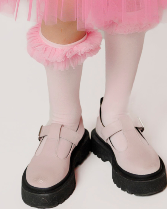 Pink Tulle Ruffle Socks