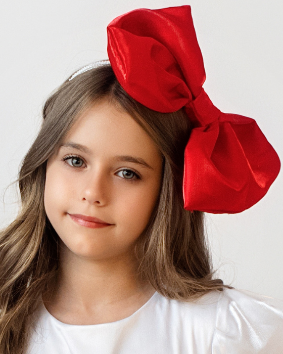 Elegant Red Bow Headband