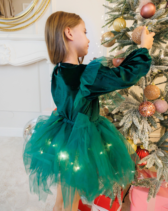 Royal Green Outfit Skirt+Blouse+Headband
