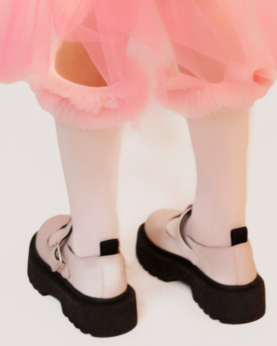 Pink Tulle Ruffle Socks