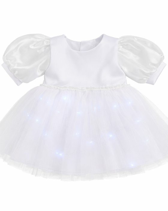 Baptism Dress, with Lights, White
