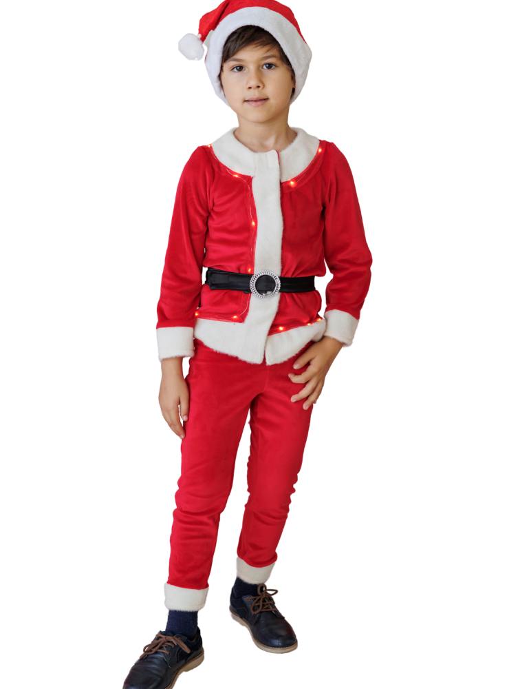 Santa Claus Costume with Lights, 3 Pieces