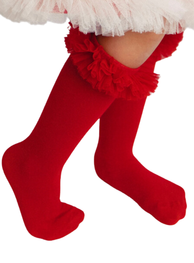 Red Ruffle Socks