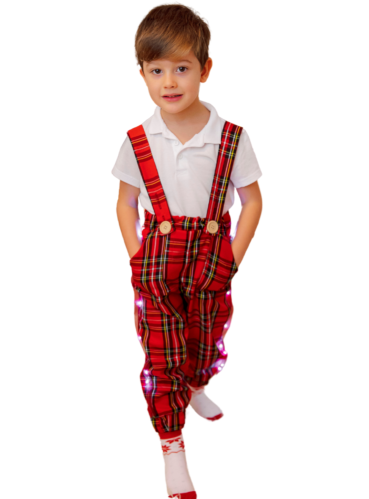 Led Trousers with Adjustable Suspenders, 2-3 years