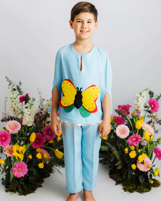 Blue Butterfly Cape for Boys with Lights