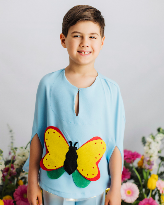 Blue Butterfly Cape for Boys with Lights