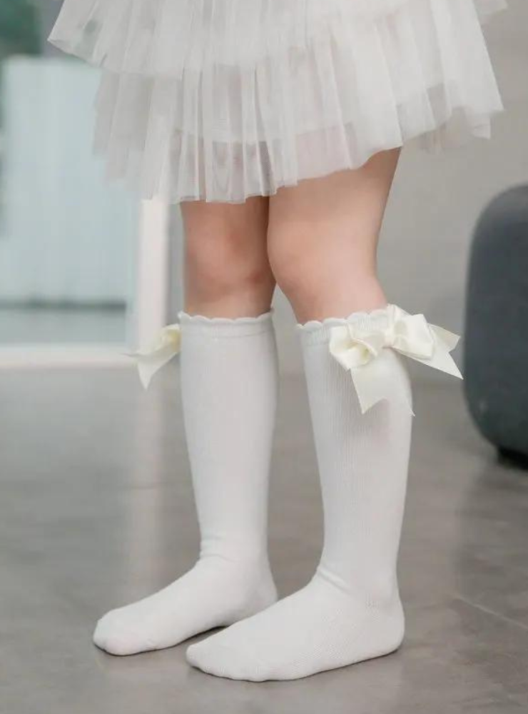 White Bow Socks, School / Kindergarten