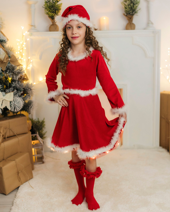 Dress with Lights, Red, 2-3 years