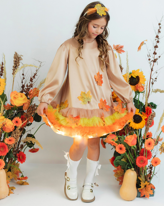 Sparkle Dress, Autumn Pastel, Brown, Celebration