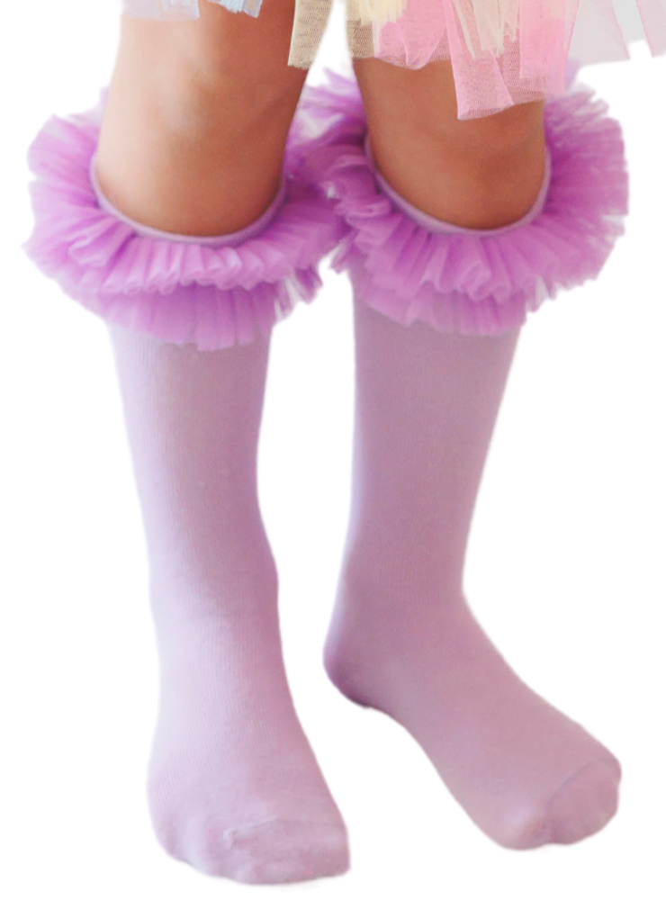 Purple Tulle Frill Socks