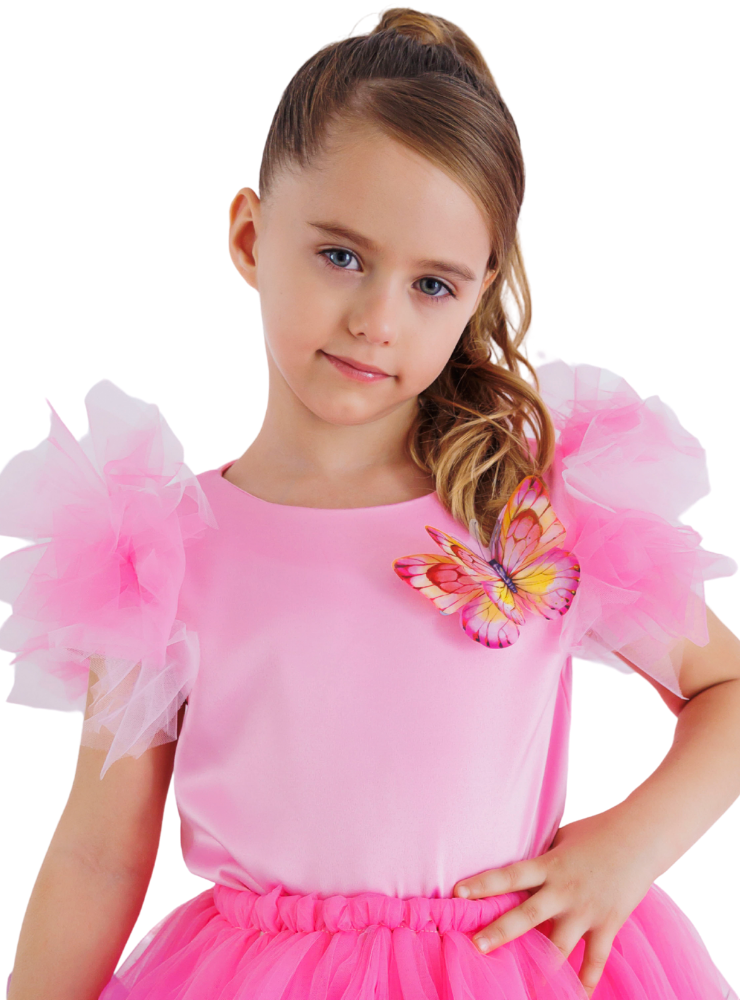 Butterfly Blouse, Candy Pink, Taffeta