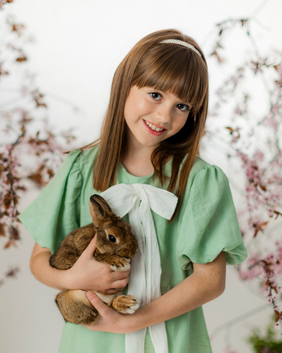 Delicate Mint Green Easter Dress for School / Kindergarten