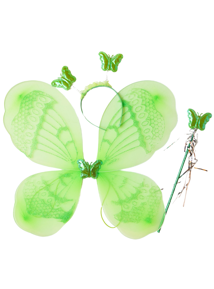 Green Butterfly Wings, 3 Pieces