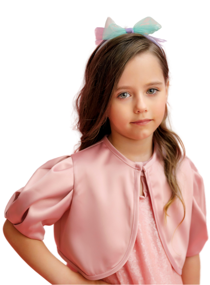 Occasional children's bolero, to wear over, Pink