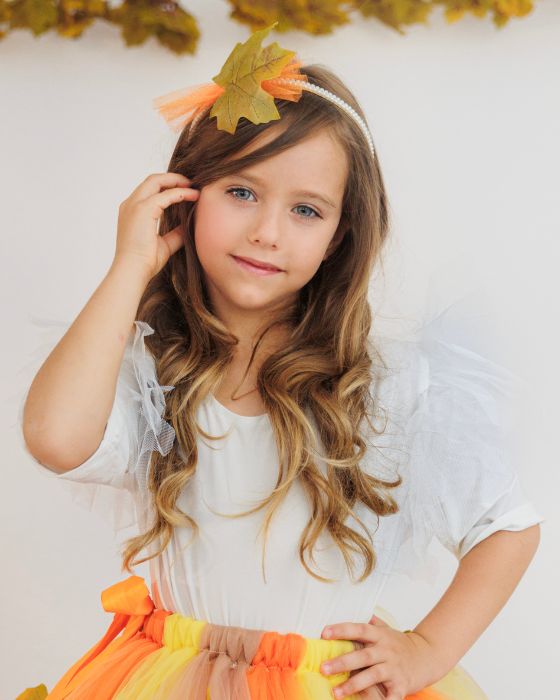 White Bodysuit with Tulle Ruffles