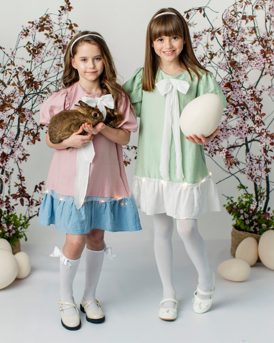 Delicate Mint Green Easter Dress for School / Kindergarten