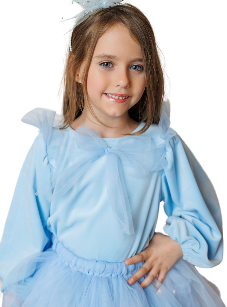 Blouse, Elsa Blue, Velvet