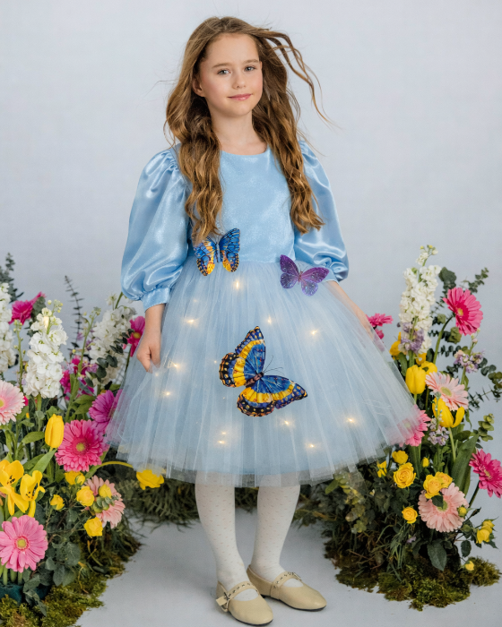 Rochita cu Luminite Bleu, plină de Fluturasi