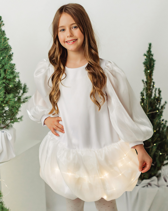 Sparkle Dress, Brown with Leaves, Fall 2025