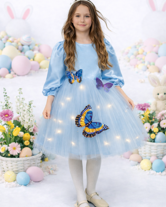 Rochita cu Luminite Bleu, plină de Fluturasi