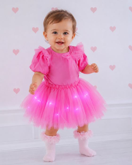 Set with Lights, Candy Pink, 2 Pieces