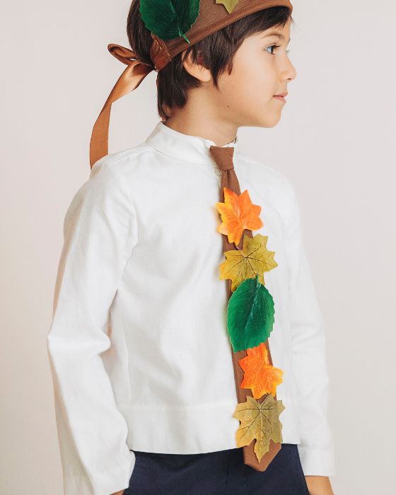 Cravată Cu Frunze, Maro