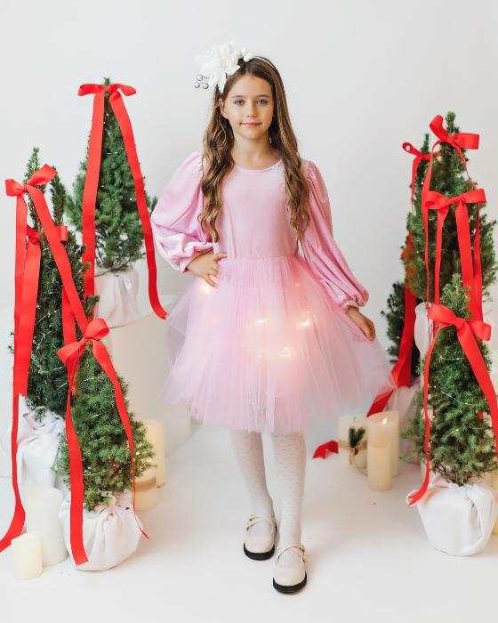 Pink Spring Dress with Lights