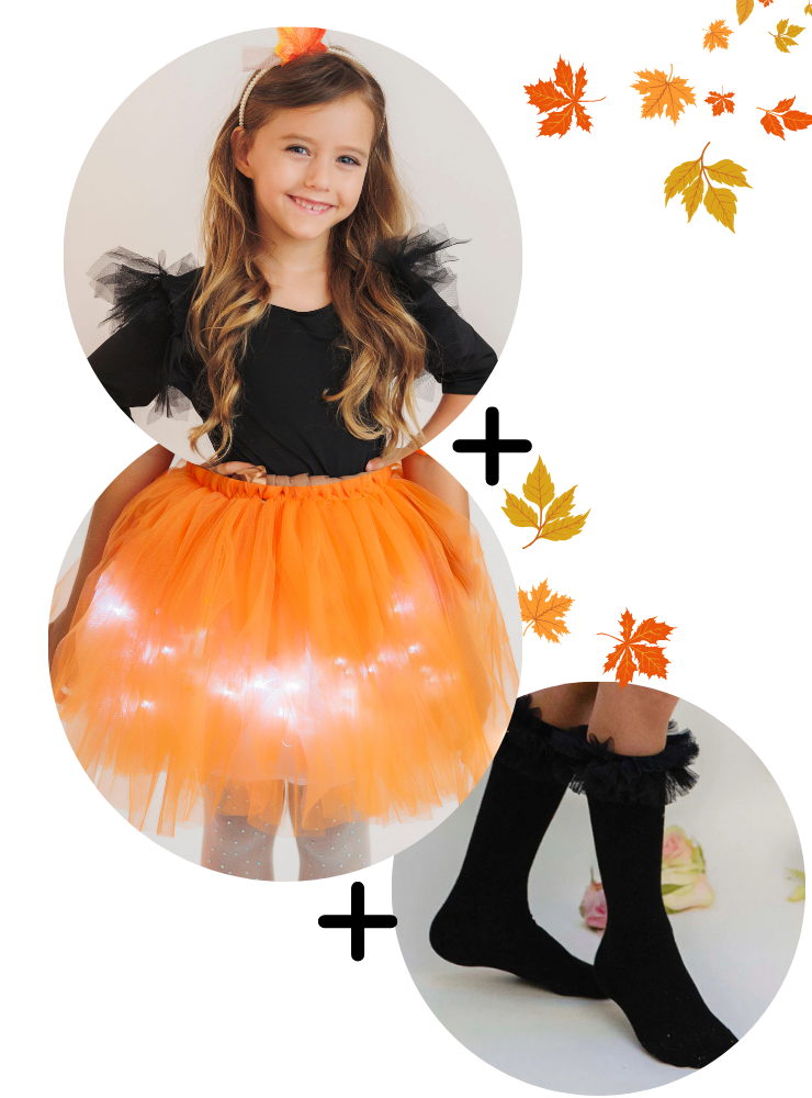 Complete Autumn Fairy Costume, Halloween, 3 pieces 