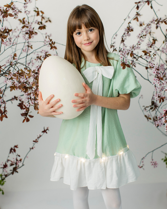Delicate Mint Green Easter Dress for School / Kindergarten