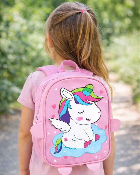 Roomy Pink Unicorn Backpack for Kindergarten