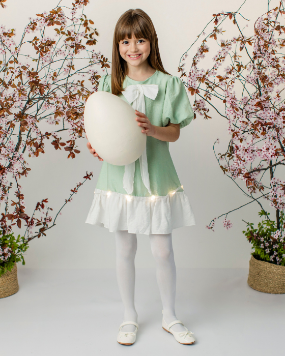 Delicate Mint Green Easter Dress for School / Kindergarten