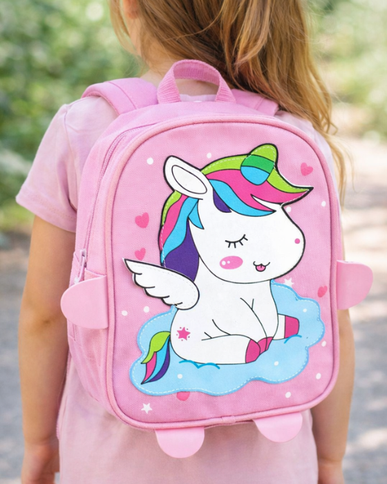 Roomy Pink Unicorn Backpack for Kindergarten