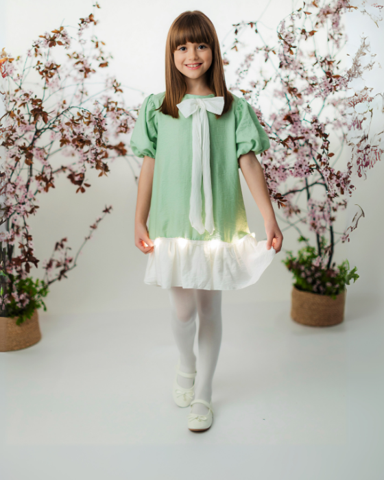 Delicate Mint Green Easter Dress for School / Kindergarten